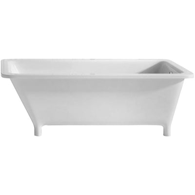 Whitehaus Collection WHSQ170BATH Angled Freestanding Acrylic Soaking Footed Bathtub - Affordable Cheap Freestanding Clawfoot Bathtubs Tub