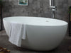 ALFI Brand AB9941 67" White Oval Solid Surface Smooth Resin Soaking Bathtub