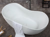 ALFI Brand AB9949 66" White Solid Surface Smooth Resin Soaking Bathtub Top View