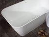 ALFI Brand AB9952 67" White Rectangular Solid Surface Smooth Resin Soaking Bathtub