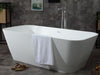 ALFI Brand AB9952 67" White Rectangular Solid Surface Smooth Resin Soaking Bathtub