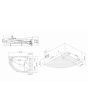 EAGO AM113ETL-L 5.5 ft Left Corner Acrylic White Whirlpool Bathtub for Two Specification Sheet