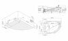 EAGO AM113ETL-R 5.5 ft Right Corner Acrylic White Whirlpool Bathtub for Two Specification Sheet