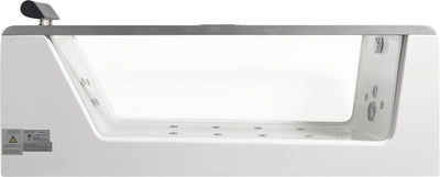 EAGO AM152ETL-5 5 ft Clear Rectangular Acrylic Whirlpool Bathtub Side View in White Background