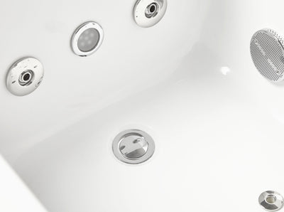 EAGO AM154ETL-L5 5 ft Acrylic White Rectangular Whirlpool Bathtub w Fixtures