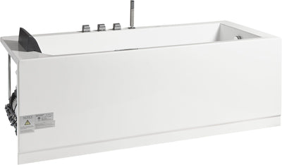 EAGO AM154ETL-R6 6 ft Acrylic White Rectangular Whirlpool Tub With Fixtures