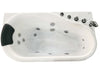 EAGO AM175-R 57'' White Acrylic Corner Jetted Whirlpool Bathtub W/ Fixtures Top View White Background