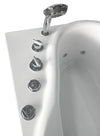 EAGO AM175-R 57'' White Acrylic Corner Jetted Whirlpool Bathtub W/ Fixtures