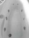 EAGO AM175-R 57'' White Acrylic Corner Jetted Whirlpool Bathtub W/ Fixtures Inside of Tub