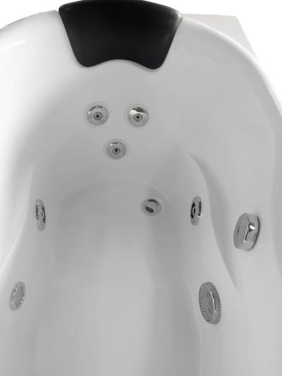 EAGO AM175-R 57'' White Acrylic Corner Jetted Whirlpool Bathtub W/ Fixtures Head Rest View