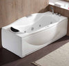 EAGO AM189ETL-R 6 ft Right Drain Acrylic White Whirlpool Bathtub with Fixtures Front View in Bathroom