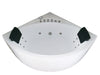 EAGO AM200 5' Rounded Modern Double Seat Corner Whirlpool Bath Tub with Fixtures Front View White Background
