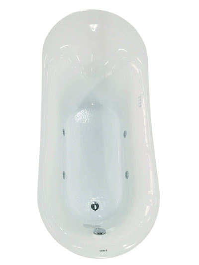 EAGO AM2140 Six Foot White Air Bubble Freestanding Bathtubs Top View White Background
