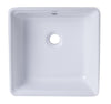 EAGO BA130 15'' White Modern Square Porcelain Bathroom Sink With Overflow