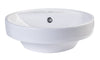 EAGO BA141 White Above Mount Porcelain Bathroom Sink Basin With Single Hole