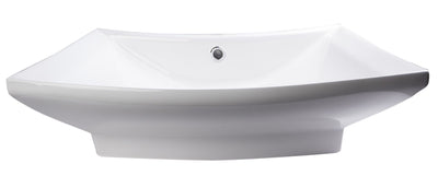 EAGO BA142 28" White Rectangular Porcelain Bathroom Sink With Overflow