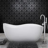 A & E Bath and Shower Axel 68" Premium Oval Freestanding Bathtub Package Front View in Bathroom