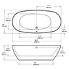 A & E Bath and Shower Sequin Acrylic 71" All-in-One Oval Freestanding Tub Kit Freestanding Clawfoot Bathtubs Measurements