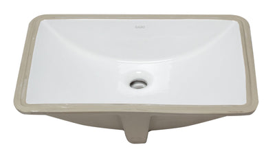 EAGO BC227 White Ceramic 22 inch X15 inch Undermount Rectangular Bathroom Sink
