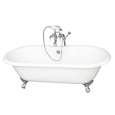 Barclay - Columbus 61" Cast Iron Double Roll Top Tub Kit - Polished Chrome Accessories
