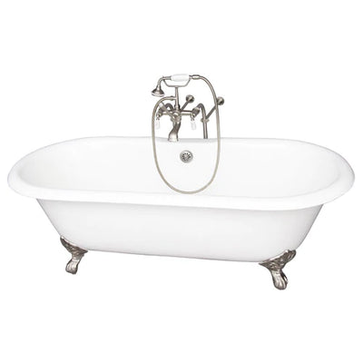 Barclay - Columbus 61" Cast Iron Double Roll Top Tub Kit - Polished Nickel Accessories