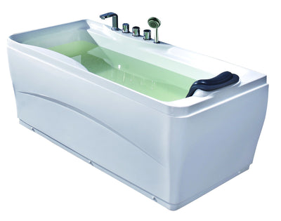 EAGO LK1102-L White Acrylic 63" Soaking Tub with Fixtures