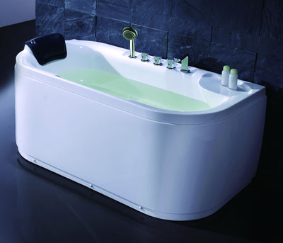 EAGO LK1103-R White 5' Acrylic Soaking Tub with Fixtures