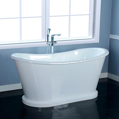 Barclay CTBATN66-WH Raynor Premium 66" Cast Iron Bateau Freestanding Tub Without Faucet Holes