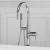 A & E Bath and Shower Abzu Acrylic 67" Premium All-in-One Rectangular Freestanding Tub Kit Faucet Front View