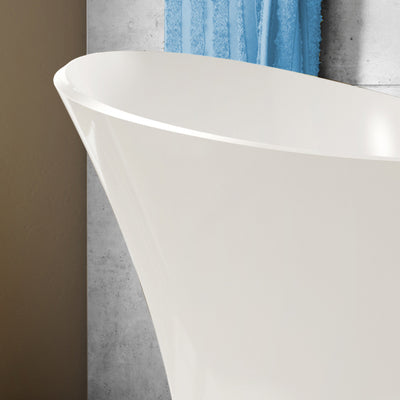 A & E Bath and Shower Dorya Acrylic 69" All-in-One Clawfoot Tub Kit Freestanding Clawfoot Bathtubs Tub Left Side Edge View