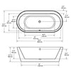 A & E Bath and Shower Una Acrylic 71" All-in-One Oval Freestanding Tub Kit Freestanding Clawfoot Bathtubs Measurements